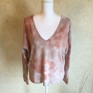 Beyond Yoga Cloud Tie-Dyed Long Sleeved Jersey Tee Size Small